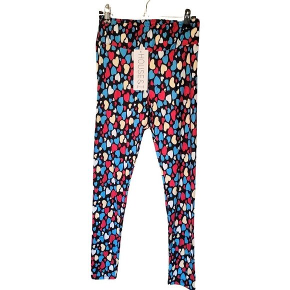 House and I brand - Red, blue and white hearts leggings. BNWT - Picture 1 of 5
